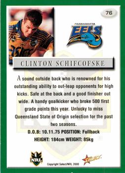 2000 Select #76 Clinton Schifcofske Back